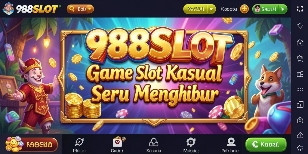 Antarmuka menarik game slot 988SLOT yang penuh warna.