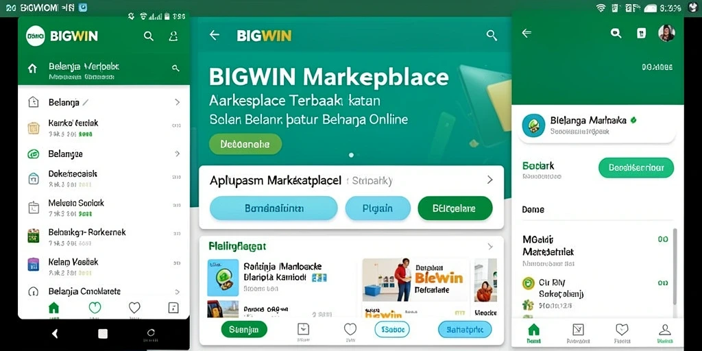 Tampilan antarmuka aplikasi BIGWIN yang sederhana dan menarik.