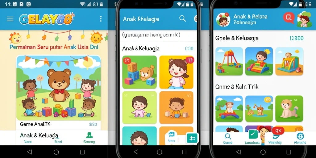 Antarmuka menyenangkan dan interaktif dari GELAY88 untuk anak-anak.