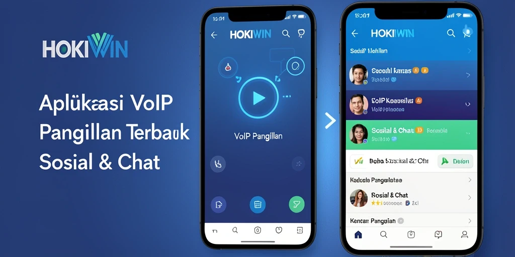 Antarmuka pengguna HOKIWIN yang sederhana dan fungsional untuk VoIP Panggilan.