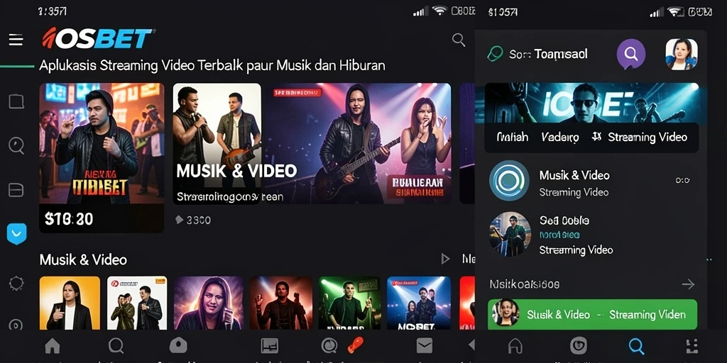 Screenshot antarmuka IOSBET menampilkan pengalaman Streaming Video yang menarik.