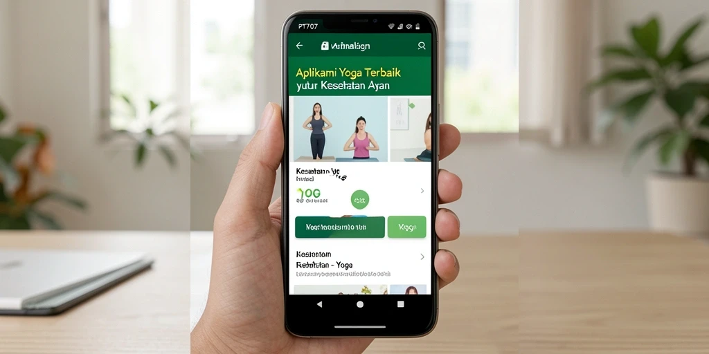 Tampilan antarmuka PT707 yang user-friendly untuk latihan Yoga.