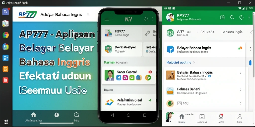 Antarmuka RP777 yang menarik dan fungsional untuk belajar bahasa Inggris.