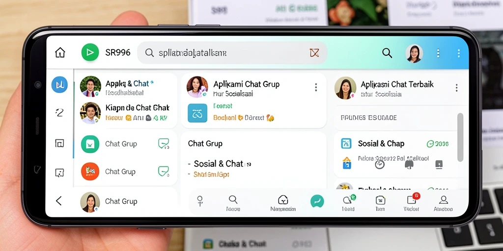Tampilan antarmuka SR996 untuk fungsi Chat Grup yang menarik.