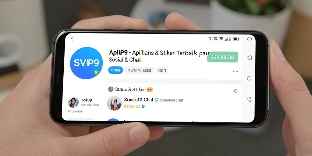 Antarmuka SVIP9 menampilkan koleksi stiker menarik untuk komunikasi.